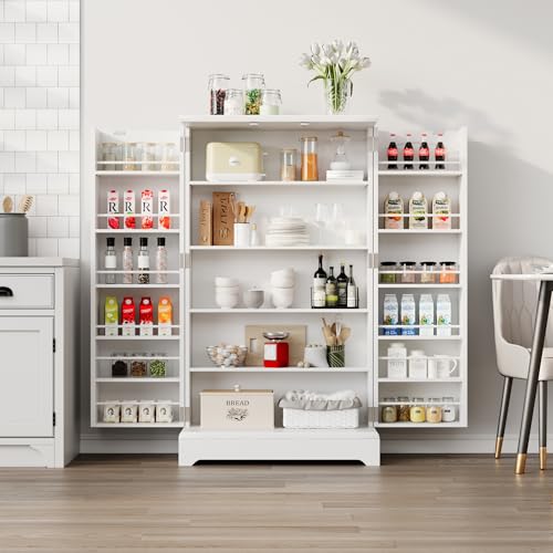 41 Kitchen Pantry Storage Cabinet with Adjustable Shelves for Home Use