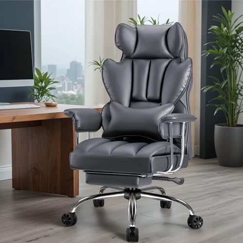 Executive Leather Office Chair for Big and Tall Users with Ergonomic Support