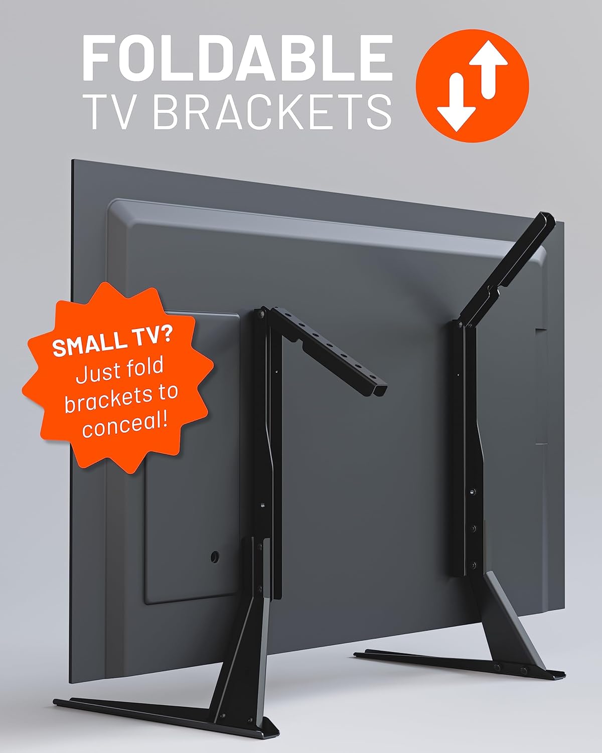 TV Legs Replacement TV Stand for Screens Up to 65" - Foldable TV Bracket Includes Hardware, Anti-Slip & Anti-Scratch Pads - Easy 3-Step Install TV Feet w/Wide VESA Compatibility