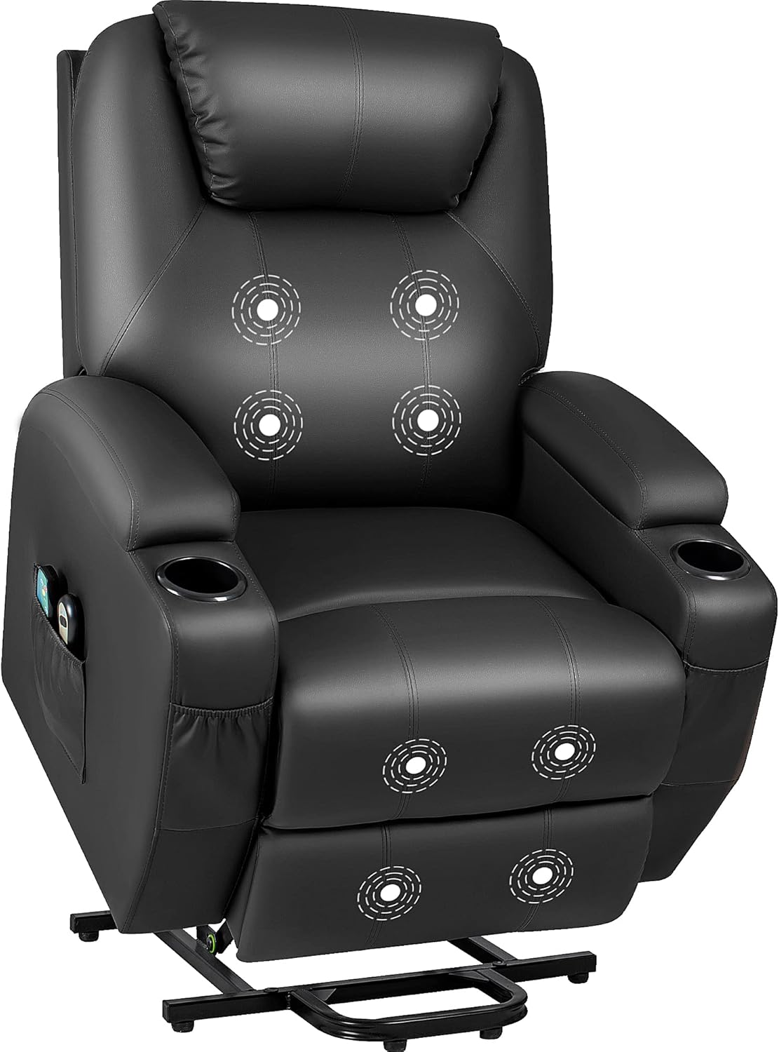 Power Lift Recliner Chair with Massage for Elderly in Black